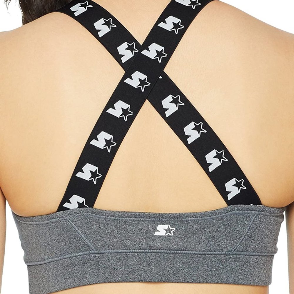 Medium Impact High Neck Logo Elastic Sports Bra - Picture 4 of 4